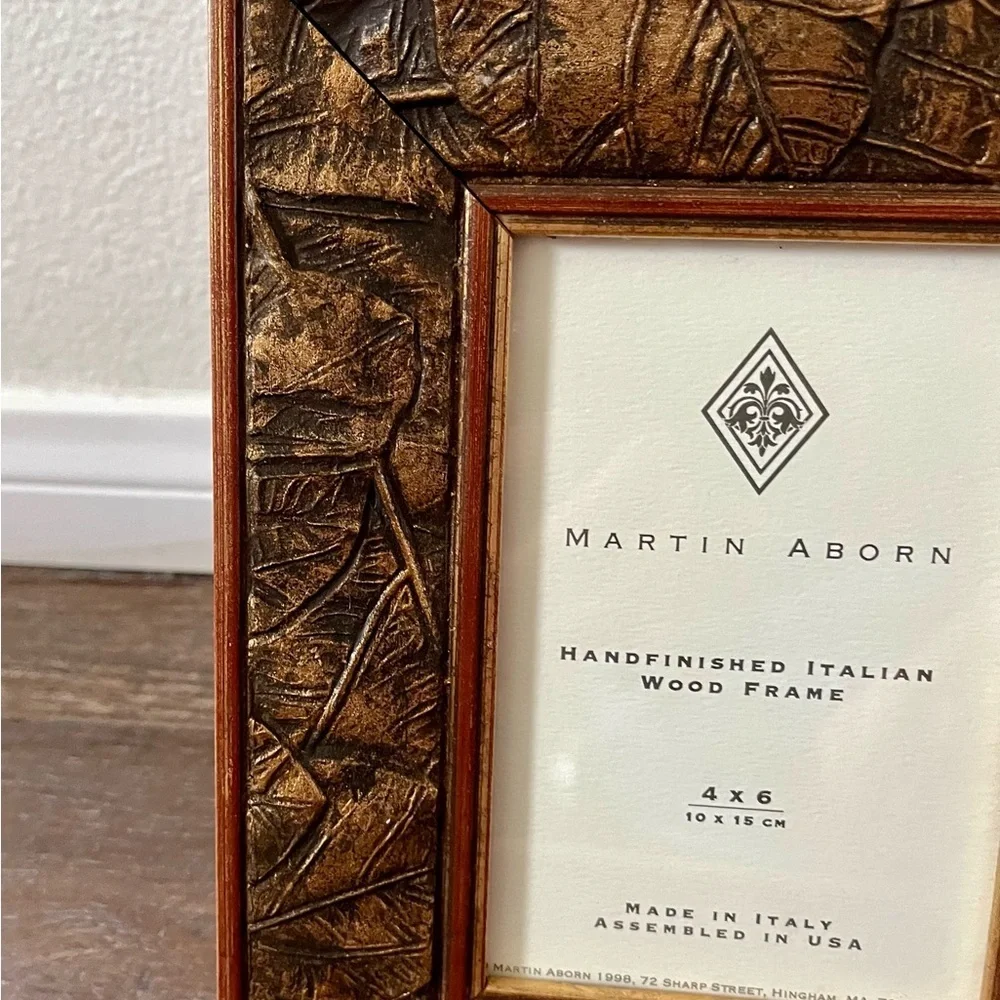 Martin Aborn Brown and Gold Wood Frame